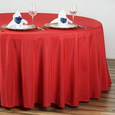 Efavormart 5PCS 108" Wholesale Round Tablecloth Polyester Round Table Linens For Wedding Party Banquet Restaurant -  RED