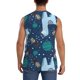 thumbnail image 4 of Balery Alpaca Astronaut in Space Camisetas sin mangas para hombre, absorbe la humedad y protege contra el mal olor.-X-Large, 4 of 7