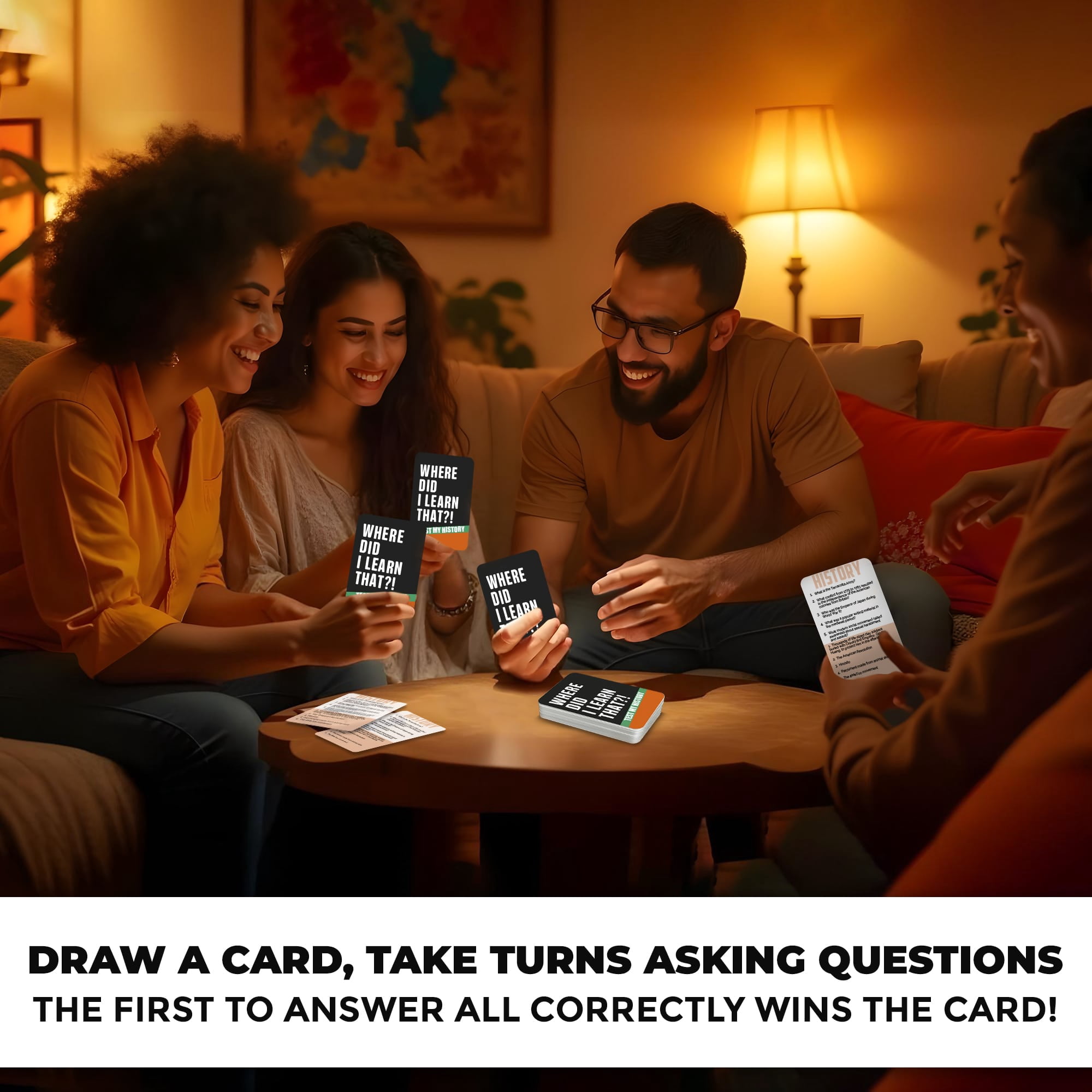 Quokka Trivia Card Games for Adults and Family - Party Board Games 2+ Player - 500 History Questions