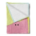 thumbnail image 2 of Animal Soft Flannel Fleece Throw Blanket, Simplistically Hand Drawn Abstract Cartoon of Horned Mammal Print, Cozy Plush for Indoor and Outdoor Use, 50" x 60", Pale Pink and Multicolor, by Ambesonne, 2 of 5