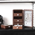 thumbnail image 2 of Solid Wood Watches Drawer Storage Box Earrings Necklace Jewelry Case Makeup Table Multi-layer Display Shelves Organizer, 2 of 7