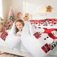thumbnail image 3 of Manfei Snowman Twin Comforter Sets Snow Bedding Set, Maroon Cream 2 Pieces 1 Comforter and 1 Pillowcase, Xmas Reversible, 3 of 6