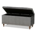 thumbnail image 3 of Baxton Studio Kaylee Modern and Contemporary Grey Velvet Fabric Upholstered Button-Tufted Storage Ottoman Bench, 3 of 11