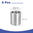 thumbnail image 2 of 8 piezas de espaciador de acero inoxidable 5/8" OD x 1/2" ID x 7/8" longitud, plateado, 2 of 6