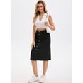 thumbnail image 7 of DARING DIVA Women's Denim Raw Hem Button Down Pencil Skirts XX-Large Black, 7 of 7