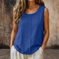 thumbnail image 2 of XuJwPNcy Tank Tops for Women Lightweight Sleeveless Cotton Linen Tee Tshirts Summer Casual Summer Beach Vacation Clothes, 2 of 6