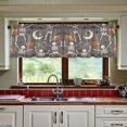 thumbnail image 3 of Yayeee Kitchen Curtains Tier Set of 2 Light Filtering 57"x24" Over Sink Window Panels, Gray Halloween Skeleton, 3 of 7