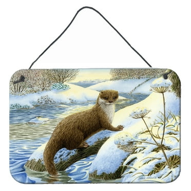 Carolines Treasures ASA2187DS812 Winter Otter Wall or Door Hanging Prints  8x12 multicolor