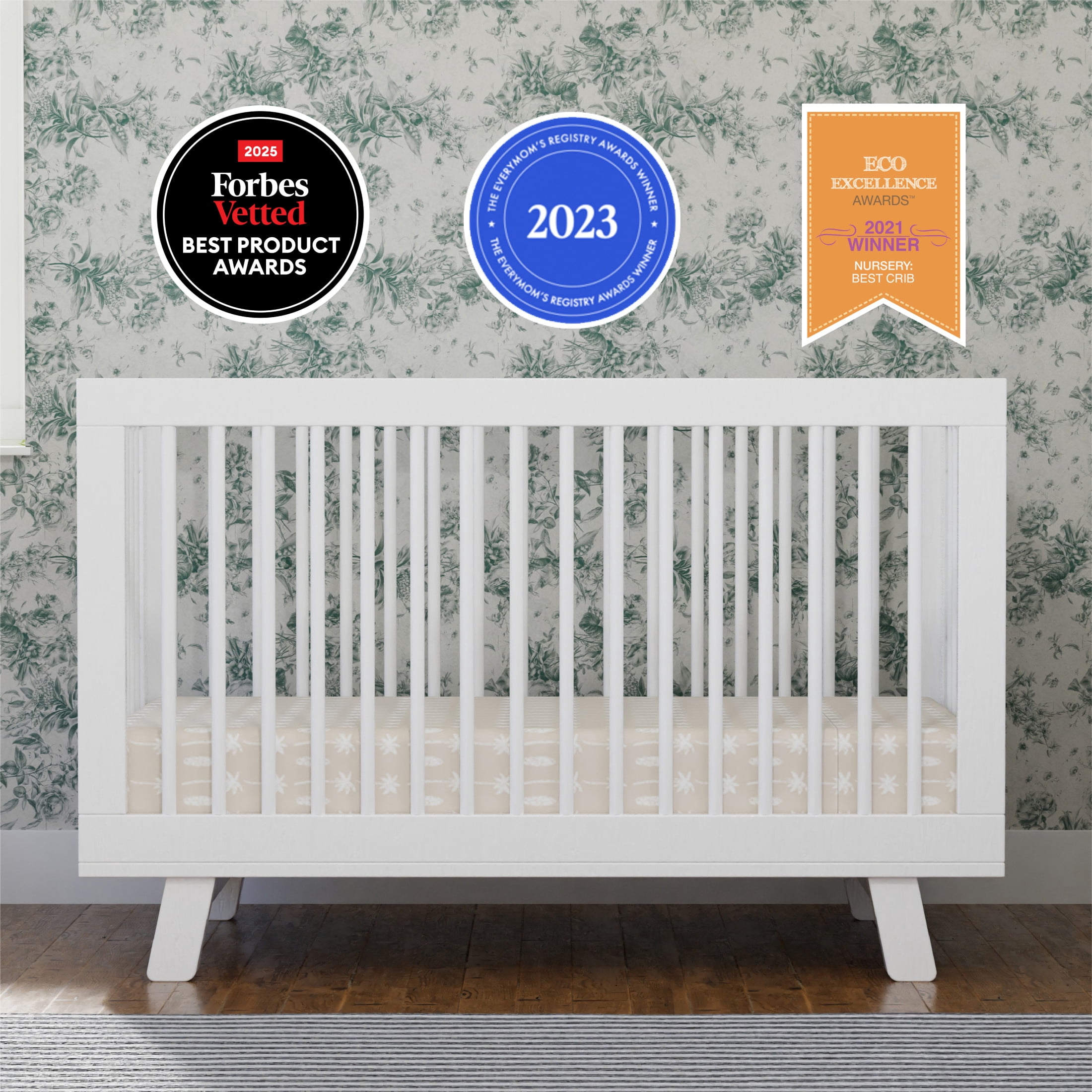 Babyletto Hudson 3-in-1 Convertible Crib with Toddler Bed Conversion Kit