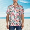thumbnail image 4 of Daiia Flower Leaves Hawaiian Shirt for Men Gentle Cotton Regular Short Sleeve Casual-Large, 4 of 9