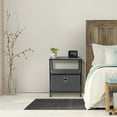 thumbnail image 2 of Sorbus Classic Open Shelf Nightstand with Fabric Drawer - Black Oak, 2 of 12