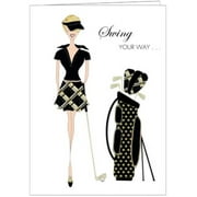 General Greeting Card for Her, Luxury Greeting Card with Crystals, 3D Flowers, Embossed Paper, Glitter, by s.e. hagarman Designs (Golfer Gal)