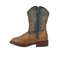 thumbnail image 3 of Roper Toddler Boys Cross Cut Checkered Embroidery Square Toe Boots Mid Calf, 3 of 5