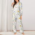 thumbnail image 2 of Balery Watercolor Floral A Conjunto de Pijama con Estampado para Mujer, Conjunto de Dos Piezas con Manga Larga, Ropa de Dormir Suave con Bolsillos, Pijamas Cómodos-Small, 2 of 7