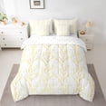 thumbnail image 2 of Feelyou Fashion Branches Lines Bedding Comforter Set 7pcs, Yellow Jungle Plant Botanical Queen Bedding Sets, Teens Kids Boys Girls Reversible Queen Sheet Sets, Breathable Home Decor, 2 of 8