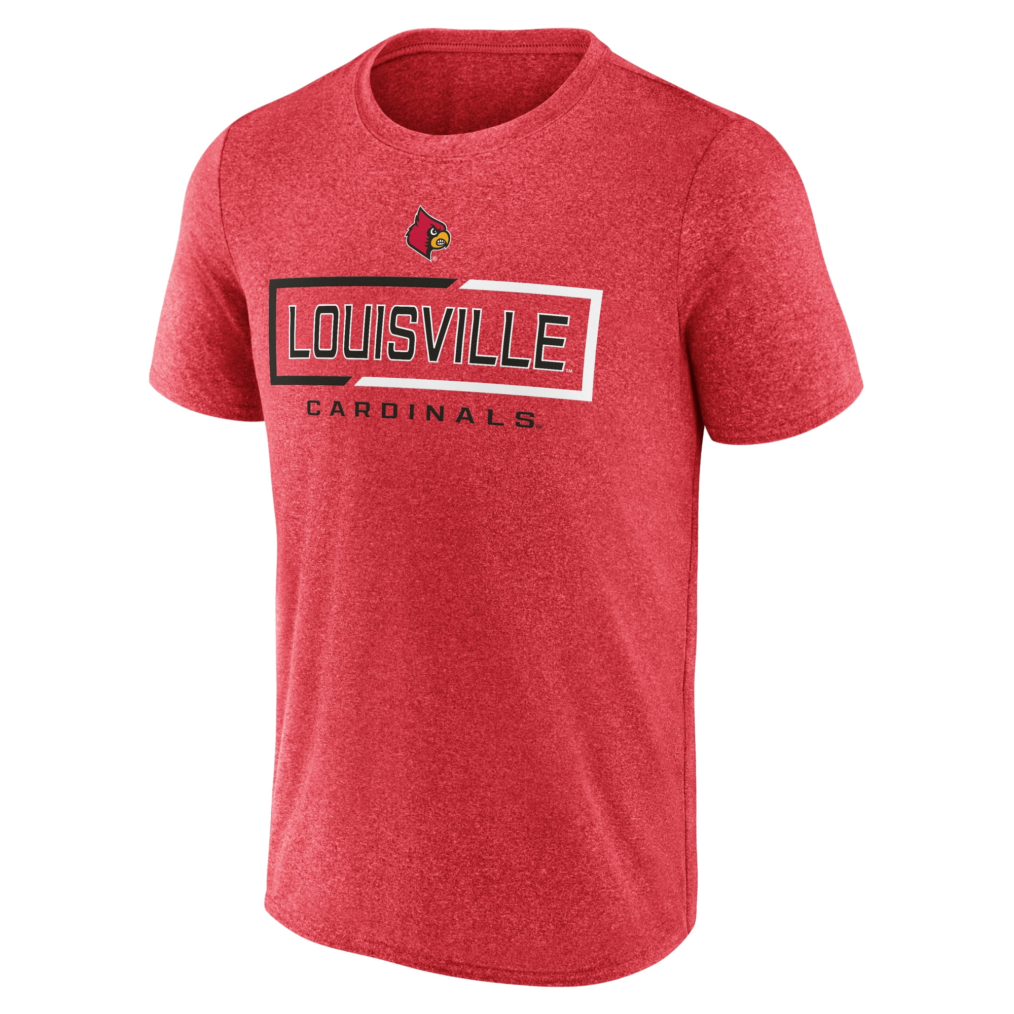 NCAA Louisville Cardinals Men's Synthetic Red Heather Short Sleeve T-Shirt