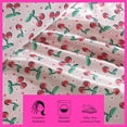 thumbnail image 3 of Betsey Johnson - Full Bed Sheets, Satin Bedding Set with Matching Pillowcases, Wrinkle & Fade Resistant, Silky Smooth for Healthy Hair (Cherry Good Day Pink), 3 of 5