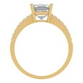 thumbnail image 4 of Clara Pucci 14K Yellow Gold Solid Gold Moissanite Solitaire with Accents Anniversary Ring for Women - 2.7 cttw Asscher Cut, 4 of 8