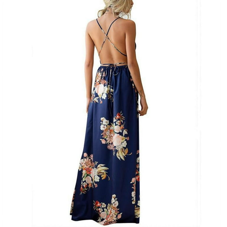 Sexy Floral Cross Straps V Neck Printed Dress Dresses Sexy Floral Cross Straps V Neck Printed Dress Dresses
