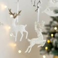 thumbnail image 2 of Colgantes con purpurina para árbol de Navidad, adornos de ciervo pequeño, decoración de Feliz Navidad y Año Nuevo, ciervo blanco, 2023, 2 of 4