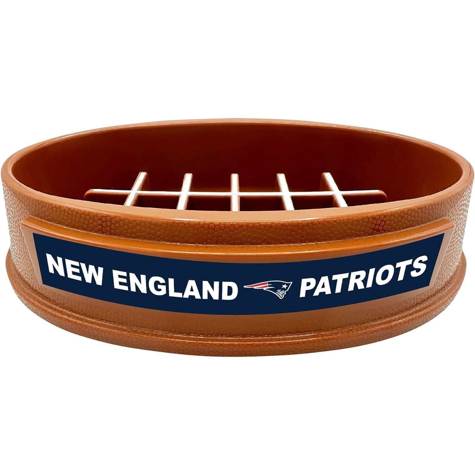 Pets First NFL New England Patriots Super-Bowl Slow Feeder Bowl for Dogs and Cats, Football Design for Healthy Digestion, Non-Slip, for Large & Small Pet