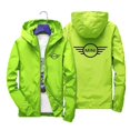 thumbnail image 3 of Chaqueta Bomber con capucha y cremallera para hombre, último estampado de patrón Mini Cooper, cortavientos informal Xipper, coche de moda, primavera y otoño, 3 of 5