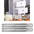 thumbnail image 4 of 2 Pcs Drawer Slide Side Mount Full Extension Drawer Rails Cabinet Locking Rail Tool Box Runner 12in 3 Sections Ball Bearing Flexible Drawer Runners File Sliding Rail Kitchen Slider, 4 of 8