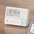 thumbnail image 3 of Temporizador digital Electrónico LCD Portable Portable Calendario Multi Modos Control de botón Contabilidad Contabilidad de la oficina Reloj Blanco Inevent HA059403-01B, 3 of 7