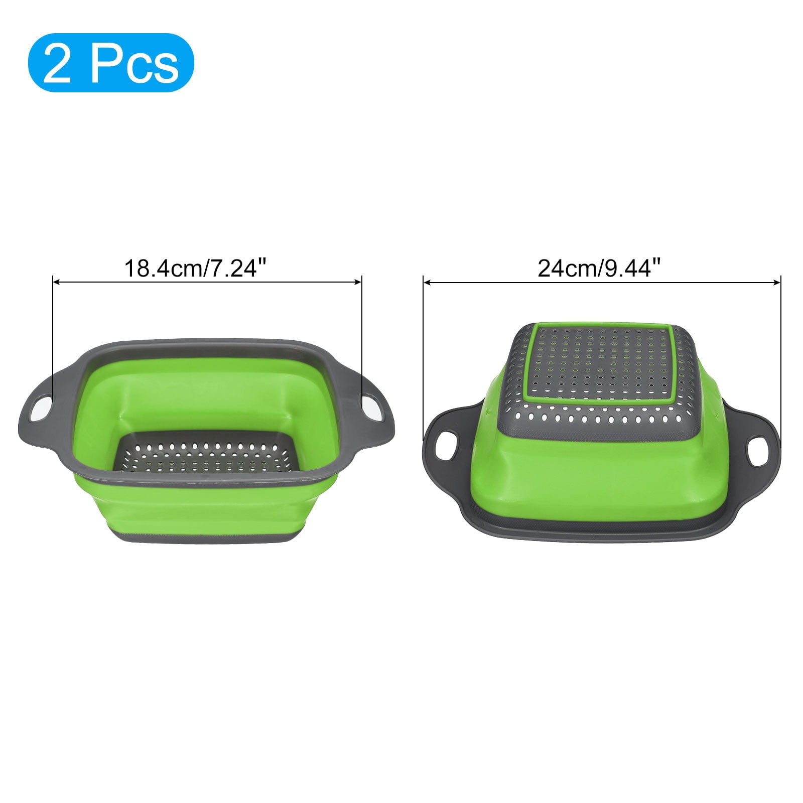 Unique Bargains Collapsible Silicone Strainer for Veggies and Fruits Green