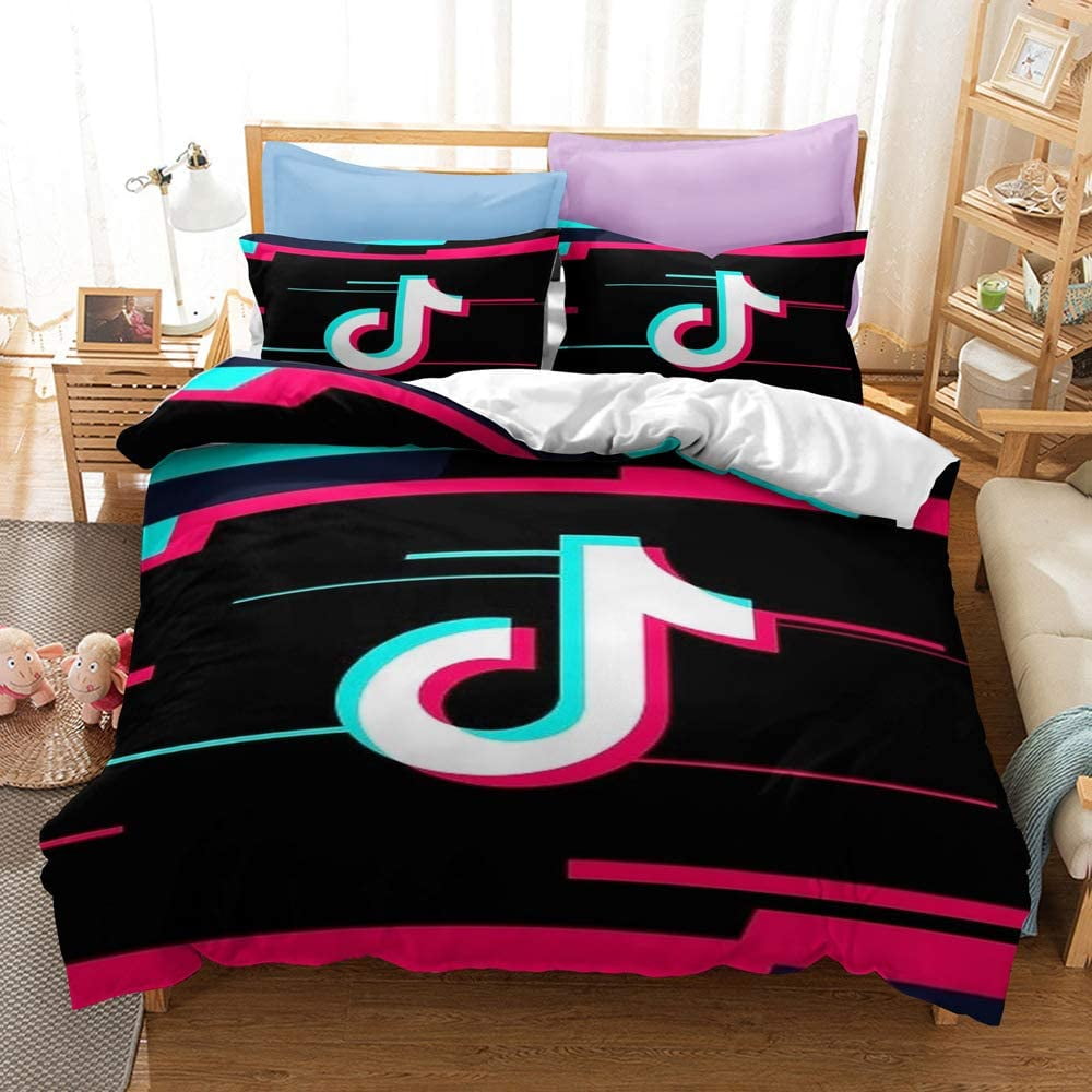 3Pcs Duvet Cover Set, Tik TOK Printed Bedding Sets Abstract Comforter
