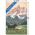 thumbnail image 3 of Lantern Press - Grand Teton National Park, Wyoming, Moose & Mountains Wall Poster, 22.375" x 34", 3 of 4