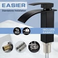 thumbnail image 5 of Grifo de lavabo moderno Black Falls, grifo de baño de diseño elegante, mezclador de baño de latón, agua fría y caliente disponible, grifo Black Falls, antioxidante, 5 of 5