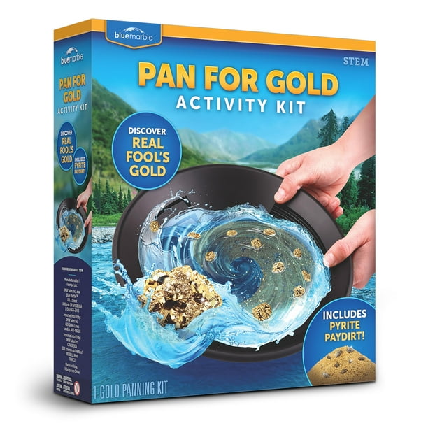 Kit de barnizado dorado de mármol azul para niños con muestras de pirita reales