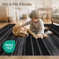 thumbnail image 4 of ODIKA 6'x9' Washable Area Rug Non-Slip, Easy Care, Textured Look Abstract Brushstroke Stripes With Metallic Edge Modern Flowing for Family Room, Living Room, Master Bedroom, 4 of 7