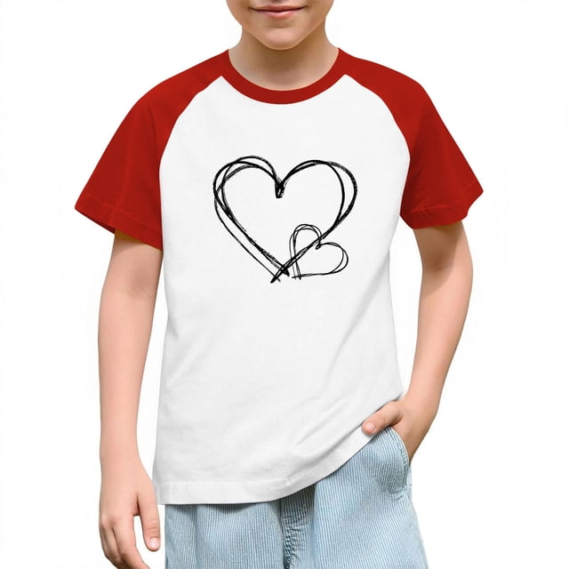 Blusas y camisas de manga corta con cuello redondo para niños y niñas, blusa de manga corta con estampado de cuello redondo