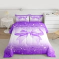 thumbnail image 2 of Homewish Gradient Bowknot 3-Piece Full Size Comforter Sets For Female Men Adults,Dreamy Princess Bedding Comforter Set,Ombre Stars Print Lightweight Bedding Sets,Lightweight Room Decor,Reversible, 2 of 8