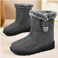 thumbnail image 4 of JUSLIO Boots for Women Flat Boots Womens Snow Boots Ankle Boots Round Toe Fashion Casual Slip On Mid Calf Boots Plus Size Boots, 4 of 6