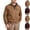 Khaki, variant on Men's Stand Collar Workwear Jacket, Long Sleeve Zip Up Snap Flap Pockets Ribbed Cuffs Loose Casual Coat for Fall Winter Daily Wear Khaki XS