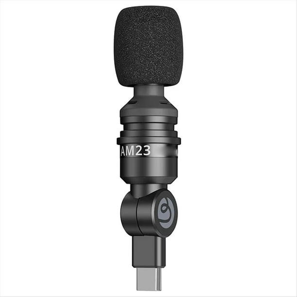 Micrófono Mini Tipo C Ultracompacto para Grabación de Videoblogs y Transmisión en . Micrófono de Condensador Omnidireccional de 360°.