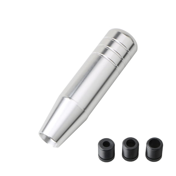 kurtrusly Car Gear Shift Knob Aluminum Alloy Manual Car Shifter Lever Head with Thread Adapters, Silver