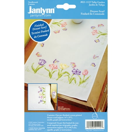 Stamped Embroidery Dresser Scarf 14 X35 Tulip Garden Walmart Canada