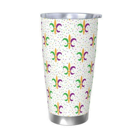 

Salouo Mardi Gras Carnival1 Print 20oz Tumbler with Lid Stainless Steel Vacuum Insulated Tumbler Durable Insulated Coffee Mug Thermal Cup with Splash Proof Sliding Lid-Without Straw