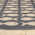 thumbnail image 4 of SAFAVIEH Courtyard Tranter Fishes Indoor/Outdoor Area Rug, Grey/Beige, 5'3" x 5'3" Round, 4 of 10