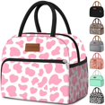 thumbnail image 1 of Bolsa Térmica Coobiiya Reutilizable para Mujer/Hombre con Diseño de Vaca Rosa, 1 of 8