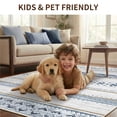 thumbnail image 3 of KoshiMe Area Rugs 6'x9', Low Pile Non-Slip Washable Rug for Living Room, Soft Boho Moroccan Neutral Geometric Indoor Rug for Bedroom Dining Room Office, Blue Brown, 3 of 9