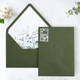 thumbnail image 4 of Sobre PONATIA A7 con solapa europea, verde oliva, con forro de flores, 50 unidades, 4 of 9