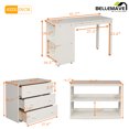 thumbnail image 6 of Bellemave White Twin Size Loft Bed with Rolling Portable Desk, Drawers and Bookshelves for Teen, Versatile Wood Frame Loft Bed with Desk and Storage for Bedroom, 6 of 8