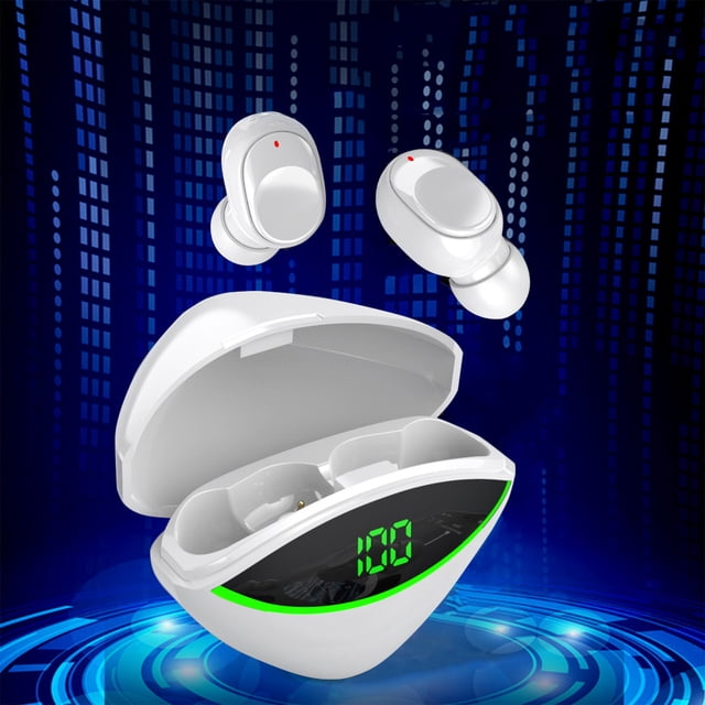 Xihbxyly Liquidación de Verano Auriculares Inalámbricos Bluetooth 5.3, Intrauditivos, Ligeros, Micrófono Incorporado, Sonido Envolvente Ipx4, con Estuche de Carga