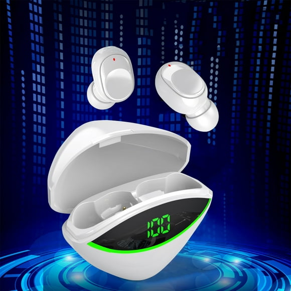 Xihbxyly Liquidación de Verano Auriculares Inalámbricos Bluetooth 5.3, Intrauditivos, Ligeros, Micrófono Incorporado, Sonido Envolvente Ipx4, con Estuche de Carga