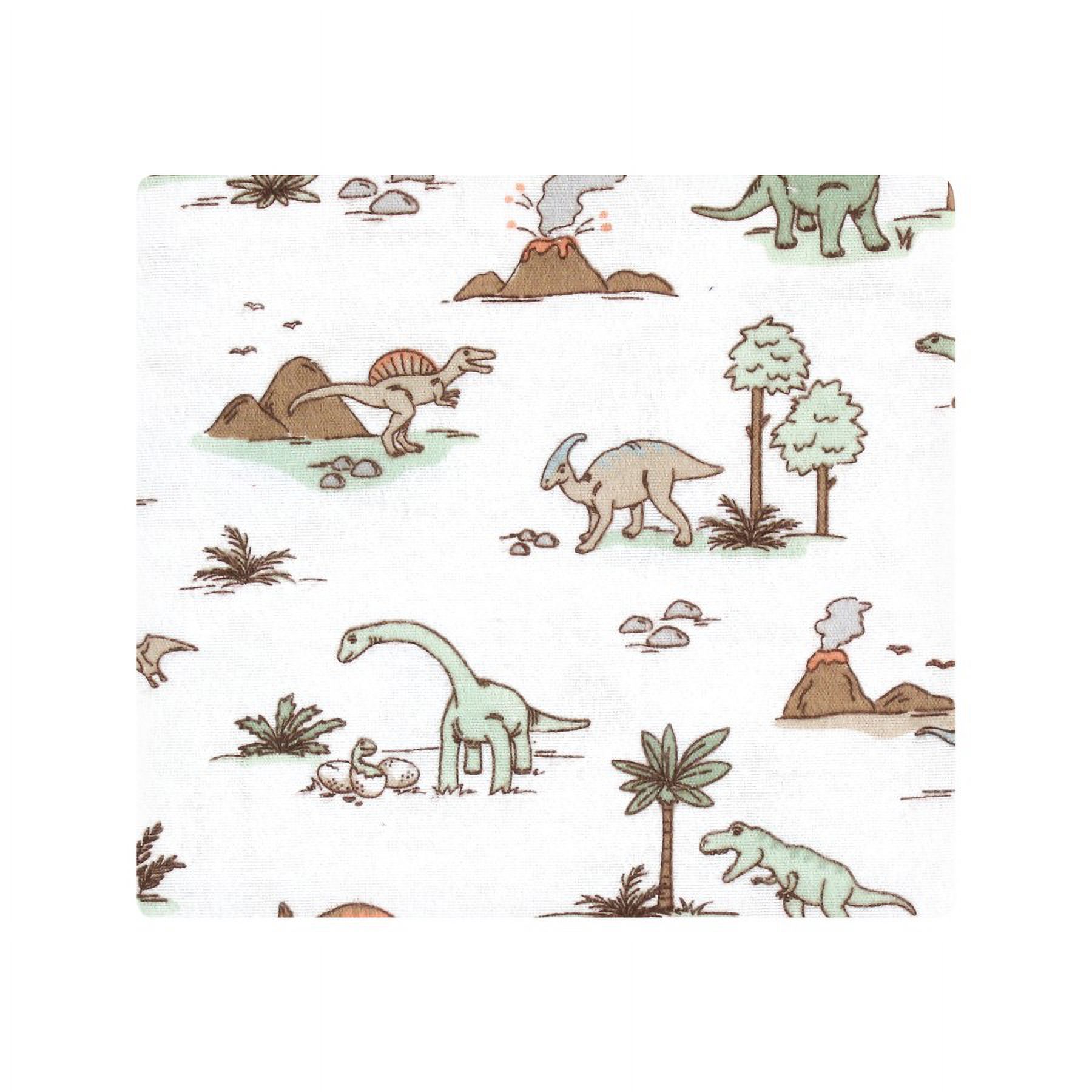 Hudson Baby Unisex Baby Cotton Poly Flannel Receiving Blankets, Dinosaur Adventures, One Size
